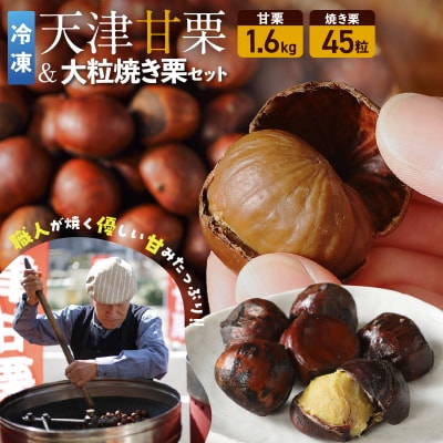 〈予約受付〉【冷凍】天津甘栗1.6kg&大粒の焼き栗セット H045-085