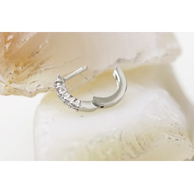 PT900 ダイヤフープピアス 中折れ式 0.1ct 05405
