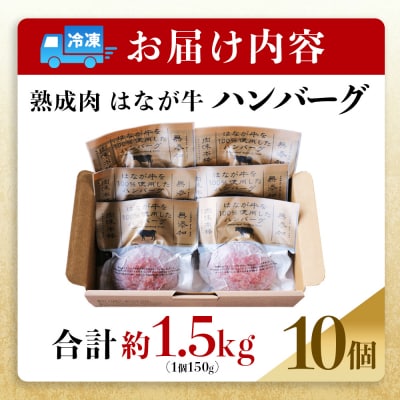 <熟成肉 花香牛ハンバーグ 10個(1個150g)> 肉 お肉 牛肉 牛 ビーフ 牛100%