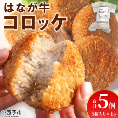 <花香牛コロッケ 計5個> 5個入り オリジナル おつまみ お肉 牛肉 はなが牛 国産