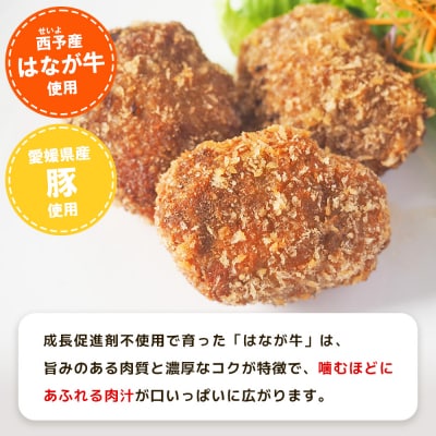 <花香牛を使用した合挽メンチカツ 計9個> オリジナル おつまみ 手作り 肉肉しい