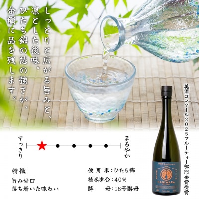 【美酒コンクール2025 金賞受賞】萩原 純米大吟醸 ひたち錦一回火入れ (720ml×1本)