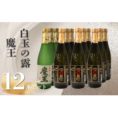 魔王3本・白玉の露9本(4合瓶)12本セット　5073-1
