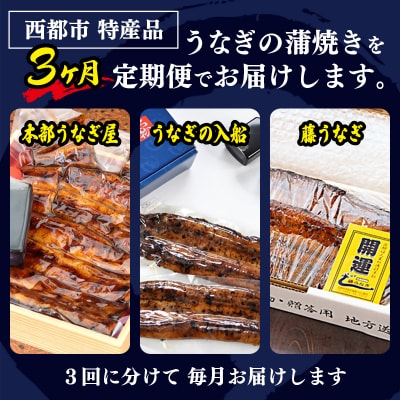 西都市うなぎ名店巡り3ヶ月定期便(1月〜3月お届け) 熟成たれ付国産【先行受付】[3327]