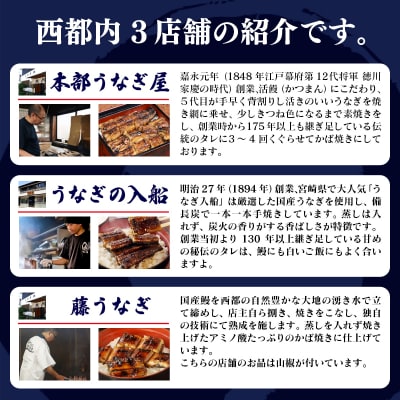 西都市うなぎ名店巡り3ヶ月定期便(1月〜3月お届け) 熟成たれ付国産【先行受付】[3327]