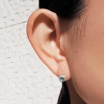プラチナ アクアマリン ダイヤモンド ピアス PNI-220PTNWAQ