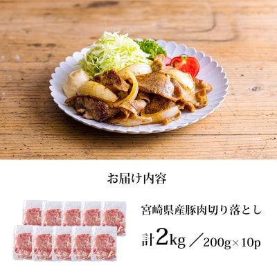 宮崎県産豚肉の切り落とし(2kg)　TF553