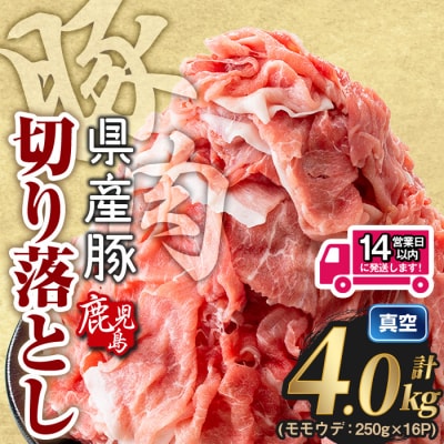 鹿児島県産 豚肉切り落とし (計4kg )