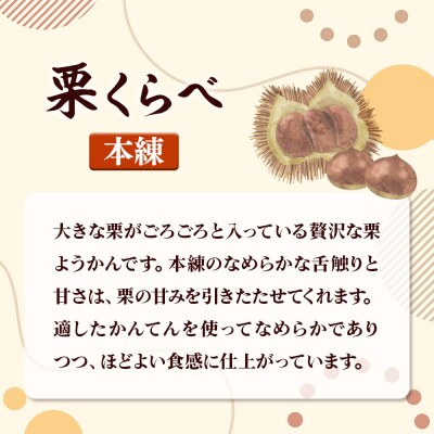 栗くらべ 3種セット(本練・小倉・抹茶)各1本 栗ようかん 栗羊羹 栗|01_krm-200301