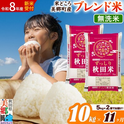 新米受付 《定期便11ヶ月》ブレンド米【無洗米】精米 10kg|01_ssn-011011ms