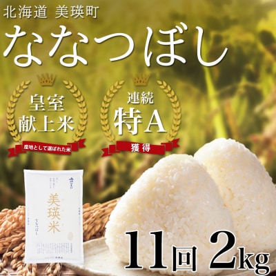 米 定期便 【2kg 11ヶ月】 皇室献上米 特A ななつぼし 【先行予約 令和8年産】 お米