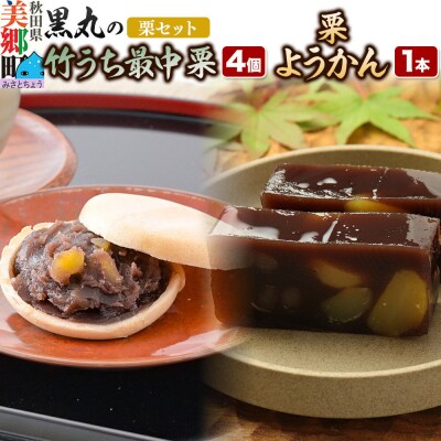 竹うちもなか【栗】4個 栗ようかん1本 セット|01_krm-310101