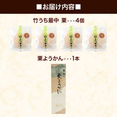 竹うちもなか【栗】4個 栗ようかん1本 セット|01_krm-310101