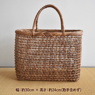 伝統工芸あけびづる細工 手さげかご(大)|01_mac-131401
