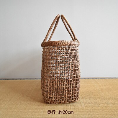 伝統工芸あけびづる細工 手さげかご(大)|01_mac-131401