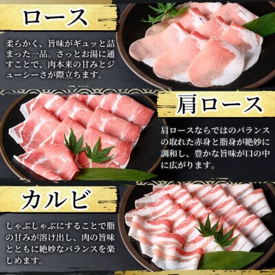 《ゲンセン霧島認定》霧島高原純粋黒豚しゃぶしゃぶと3種のたれセット【焼肉厨房わきもと】K-605