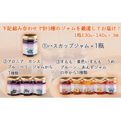 オホーツク東藻琴産の果実で作ったピュアなジャム3品セット(2026年11月以降順次発送)