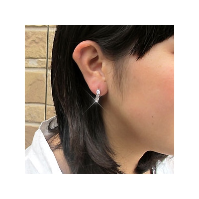 K18WG ダイヤモンド 2.0カラット レール留め フープピアス eo785k18wg