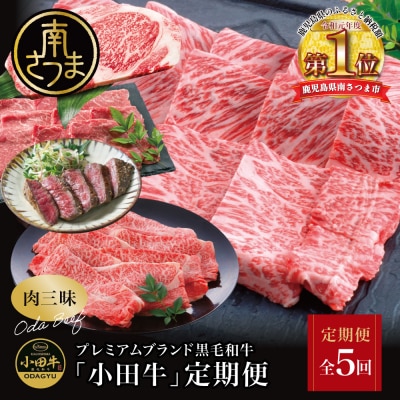 【全5回】プレミアムブランド「小田牛」定期便 [肉三昧]  鹿児島県産 黒毛和牛