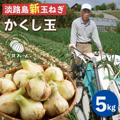 【新たまねぎ】今井ファームの淡路島たまねぎ「かくし玉」5kg【4月下旬～5月頃発送】　ai01159