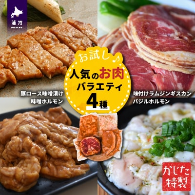 かじたの特製 【お試し】人気のお肉バラエティ4種セット[11-818]
