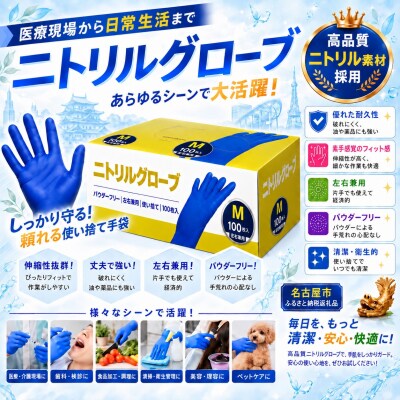 ニトリルグローブM　100枚入り　3箱