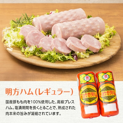  明方ハム 2本 国産 豚肉 プレスハム JAめぐみの