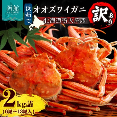 【訳あり】浜茹でオオズワイガニ 2kg 詰めセット 北海道噴火湾産_HD206-001