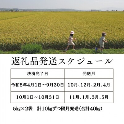 【新米予約受付中】令和8年産ななつぼし定期便40kg(隔月10kg×4回)【R8UB-01】