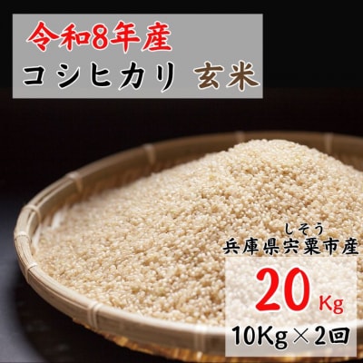 【 令和8年産 新米 受付開始 】しそうのおいしい お米 コシヒカリ 玄米 20kg　X1