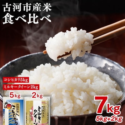 令和8年産 古河市産 食べ比べ コシヒカリ5kg+ミルキークイーン2kg 合計7kg _DP27