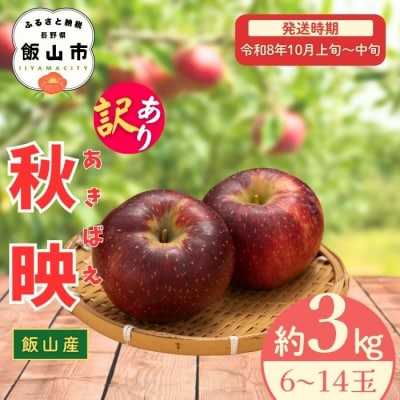 【先行予約丨2026年10月上旬より順次発送】訳あり 秋映【約3kg(6～14玉)】