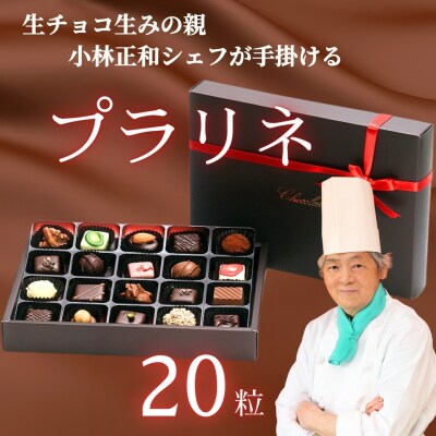  [生チョコの生みの親小林正和による手作り]プラリネ(1粒チョコ)20個セット