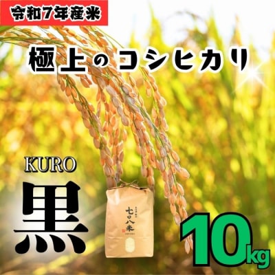 ＜令和7年産＞ 極上のコシヒカリ「708米(なおやまい)【黒】」精米 10kg (10kg×1袋)