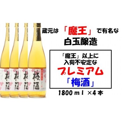 【魔王の蔵元】白玉醸造の「プレミアム梅酒」4本セット 2044-2