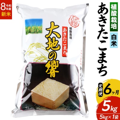 R8年産《定期便6ヶ月》植酸栽培 あきたこまち「大地の響」5kg 白米|22_aks-210506