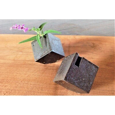 花器 キューブ(小) 黒 (H038125)