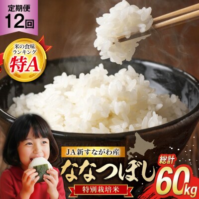 12回 定期便 JA産 特栽米ななつぼし 5kg×12回 総計60kg [12260800]