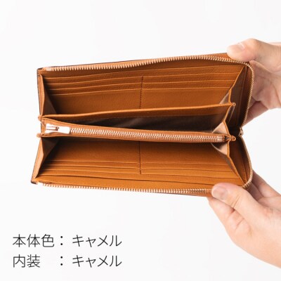 SOMES 財布 WF-22 ラウンドファスナー束入れ キャメル  [12260675-c]