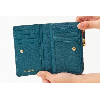 SOMES LF折財布 (ブルー)PT-73 [ソメスサドル 北海道 砂川市 12260816-b]