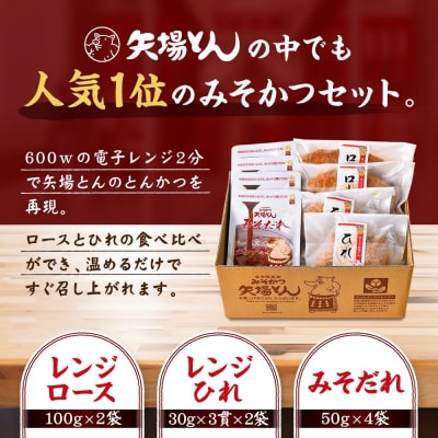 矢場とん みそかつセット レンジで簡単2分!  ロース・ひれ・みそだれ入り