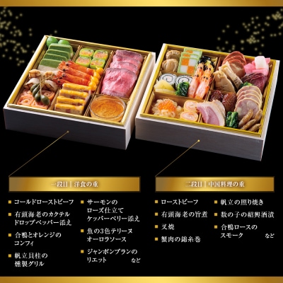 【ホテルオークラ京都】おせち二段重 洋食の重・中国料理の重 約4名様用 御池 おせち 人気 