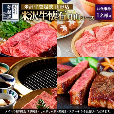 米沢牛懐石 月山コース お食事券【1名様分】 FZ24-215