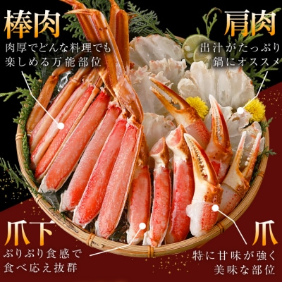 かに カット済 ずわいがに むき身 1.5kg(正味重量1.2kg)20565690 爪 かにしゃぶ