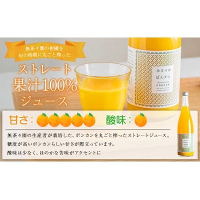 <無茶々園のポンカンジュース 720ml 3本>愛媛 えひめ ストレート おいしい