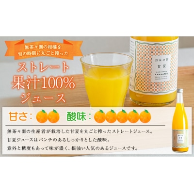 <無茶々園の甘夏ジュース 720ml 3本>愛媛 えひめ 果汁100% おいしい