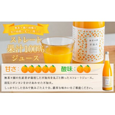 <無茶々園の不知火ジュース 720ml 3本>愛媛 えひめ 果汁100% おいしい