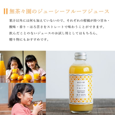 <無茶々園のジューシーフルーツジュース 180ml×12本> 柑橘 果物 オレンジ 