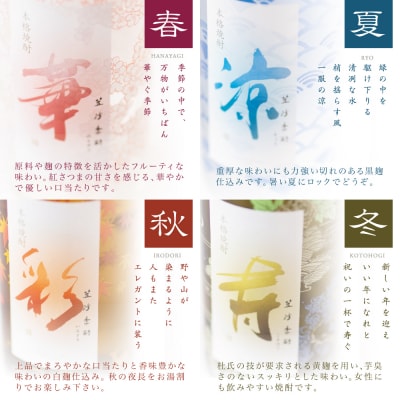 【杜氏の里笠沙 謹製】本格芋焼酎「笠沙季酌(ときにくむ)」ギフトセット(720ml×4本)