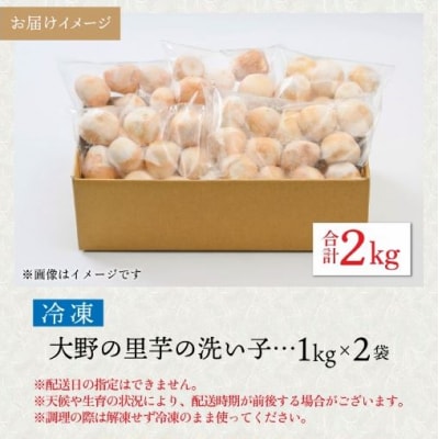 【先行予約】簡単手間なし!冷凍のまま調理!大野の里芋の洗い子 1kg × 2袋 計2kg (冷凍)